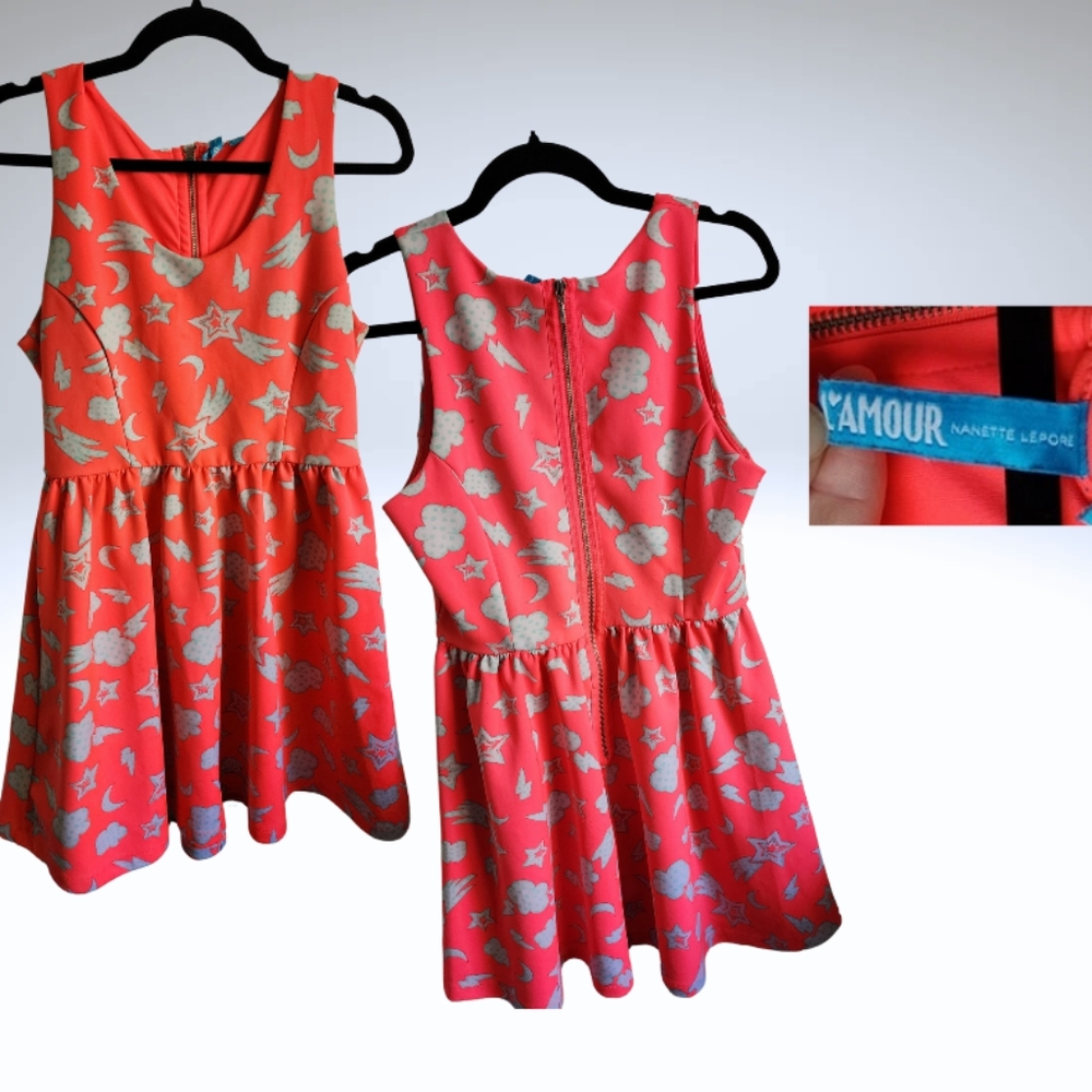 L'amour vibrant scuba mini dress. Sz L